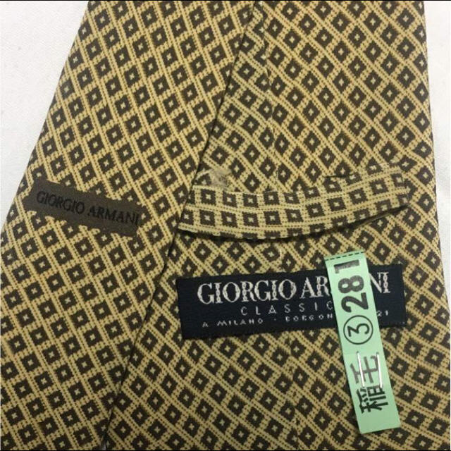 Giorgio Armani(ジョルジオアルマーニ)のGIORGIO ARMANI クリーム色 イエロー メンズのファッション小物(ネクタイ)の商品写真