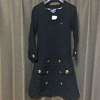 バーバリーブルーレーベル(BURBERRY BLUE LABEL)のバーバリーブルーレーベルＢＵＲＢＥＲＲＹ値下高級ブランドロゴ入ニットワンピース(ひざ丈ワンピース)