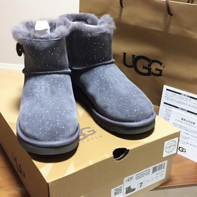 福袋セール 新品UGG スワロフスキー ショート ムートンブーツ スワロ