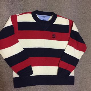 トミーヒルフィガー(TOMMY HILFIGER)の546男の子120程度　本物トミーフィルフィガーTOMMYのボーダーセーター(ニット)