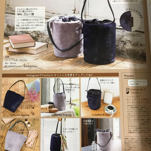 Demi-Luxe BEAMS(デミルクスビームス)のwith11月号付録 デミルクス ビームス 2wayバケツ型バッグ レディースのバッグ(ハンドバッグ)の商品写真