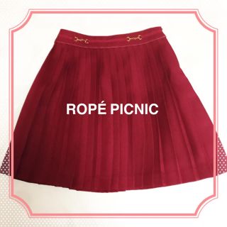 ロペピクニック(Rope' Picnic)のプリーツスカート 赤 ロペピクニック(ひざ丈スカート)