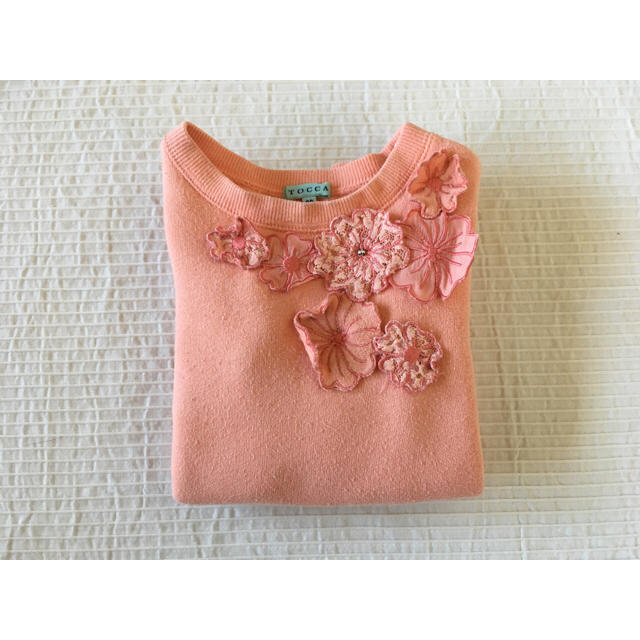 TOCCA(トッカ)の☆TOCCA☆フラワーアップリケスウェットワンピース 80 ピンク キッズ/ベビー/マタニティのベビー服(~85cm)(ワンピース)の商品写真