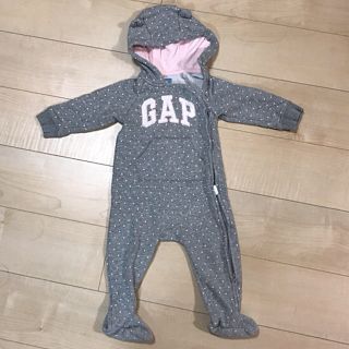 ベビーギャップ(babyGAP)のbabyGap クマのロンパース ドット柄 80 ジャンプスーツ(ロンパース)