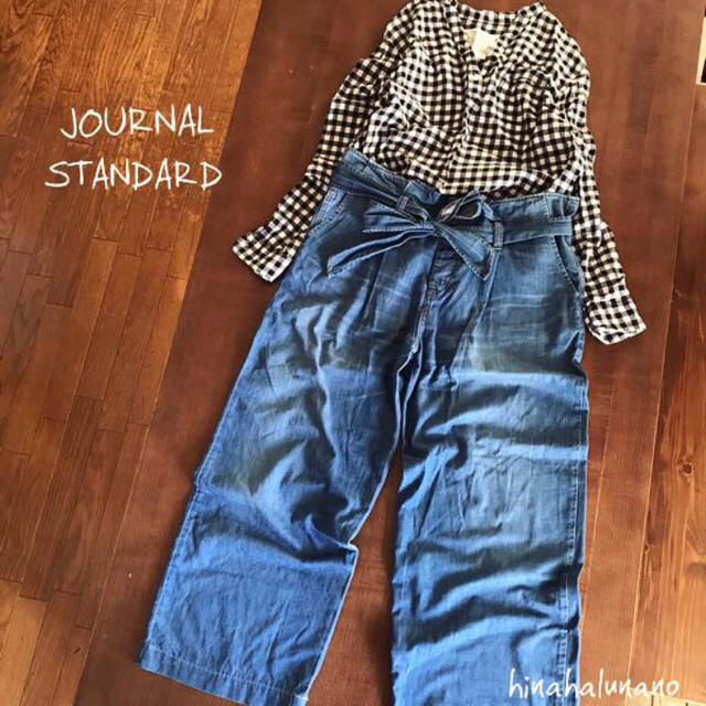 JOURNAL STANDARD(ジャーナルスタンダード)のウエストリボン。ワイドデニム。 レディースのパンツ(デニム/ジーンズ)の商品写真