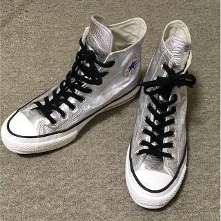 コンバース(CONVERSE)のコンバース チャックテイラー レザーアッパー メタリック シルバー 28㎝(スニーカー)