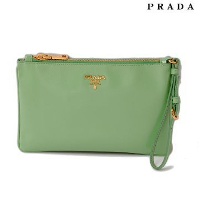 PRADA(プラダ)のプラダ クラッチバッグ/フラットポーチ 1N1530 アクアグリーン レディースのバッグ(クラッチバッグ)の商品写真