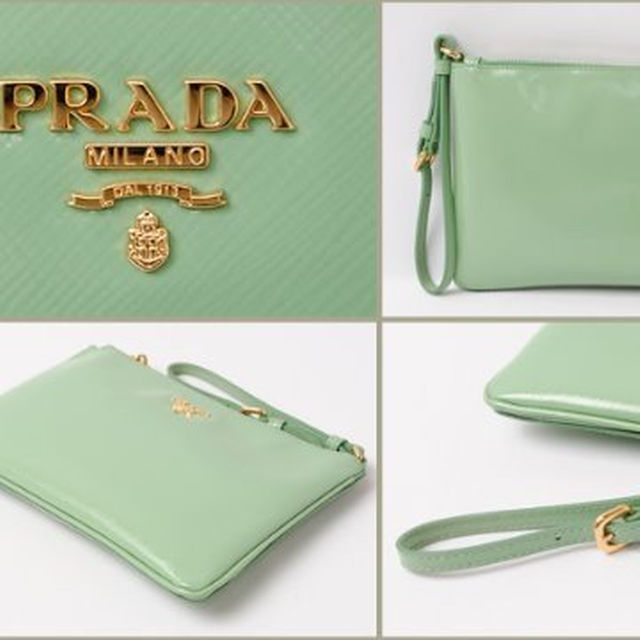 PRADA(プラダ)のプラダ クラッチバッグ/フラットポーチ 1N1530 アクアグリーン レディースのバッグ(クラッチバッグ)の商品写真