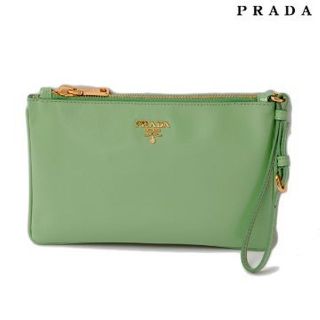 プラダ(PRADA)のプラダ クラッチバッグ/フラットポーチ 1N1530 アクアグリーン(クラッチバッグ)