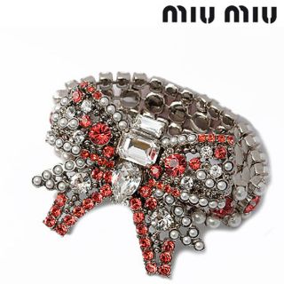 ミュウミュウ(miumiu)のミュウミュウ　ブレスレット/バングル 5AJL06 パール ラインストーン(ブレスレット/バングル)