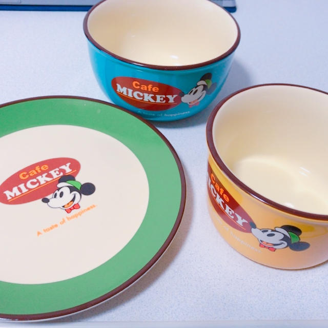 Disney(ディズニー)の【Disney】カフェ ミッキー 食器セット インテリア/住まい/日用品のキッチン/食器(食器)の商品写真