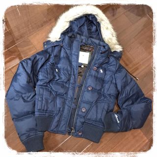 アバクロンビーアンドフィッチ(Abercrombie&Fitch)のアバクロ♡中古☆ネイビーダウンジャケット(ダウンジャケット)