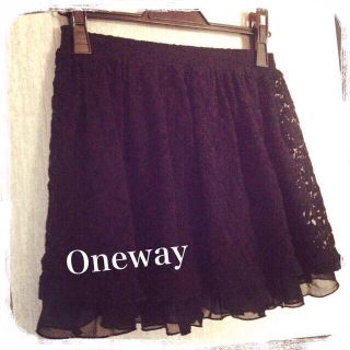 ワンウェイ(one*way)のOneway☆黒レースミニスカート☆(ミニスカート)