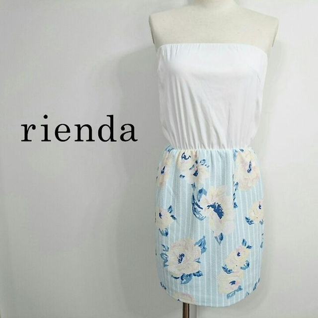 rienda(リエンダ)の♥rienda♥ストライプフラワーコンビOP♥ レディースのワンピース(ミニワンピース)の商品写真