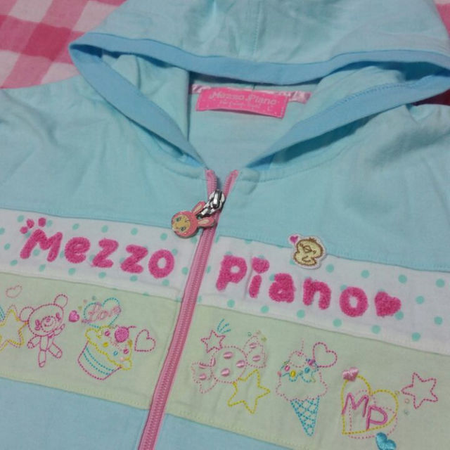 mezzo piano(メゾピアノ)のメゾピアノ★半袖パーカー 160cm サックス キュート キッズ/ベビー/マタニティのキッズ服女の子用(90cm~)(その他)の商品写真