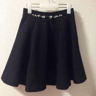 リランドチュール(Rirandture)のパーツ付きフレアスカート♡リランドチュール♡ブラック(ミニスカート)