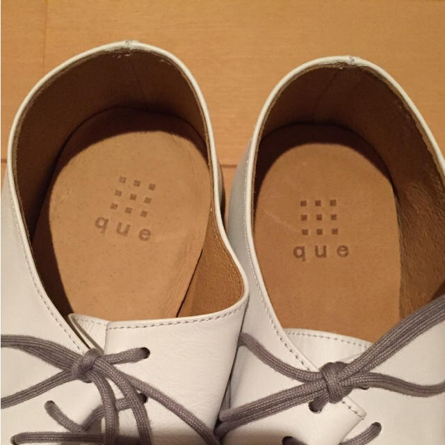 【新品 未使用】que shoes nost white Lサイズ レディースの靴/シューズ(ローファー/革靴)の商品写真