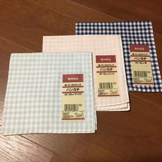 ムジルシリョウヒン(MUJI (無印良品))の新品✨3枚セット ハンカチ(収納/キッチン雑貨)