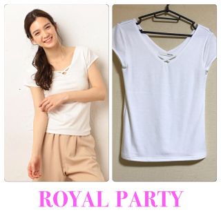 ロイヤルパーティー(ROYAL PARTY)の美麗様専用♡ロイパ♡新品♡クロスネック半袖Tシャツ☆２WAYリングトップス２点(Tシャツ(半袖/袖なし))