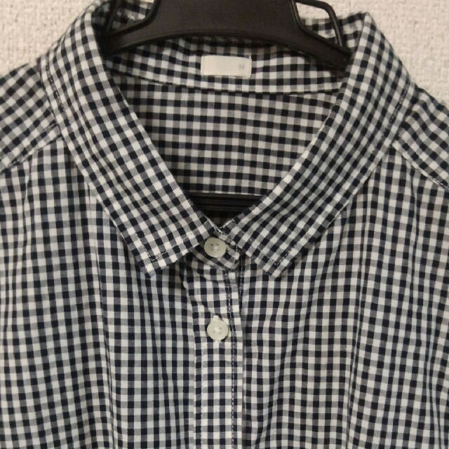 GU(ジーユー)のジーユーギンガムチェック半袖シャツ　M レディースのトップス(シャツ/ブラウス(半袖/袖なし))の商品写真
