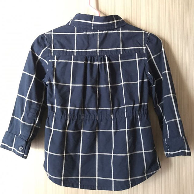 babyGAP(ベビーギャップ)のbabyGap 90 シャツワンピ ネイビー チェック キッズ/ベビー/マタニティのキッズ服女の子用(90cm~)(ワンピース)の商品写真