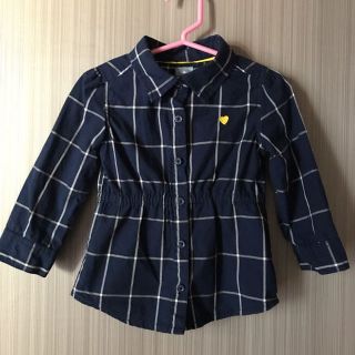 ベビーギャップ(babyGAP)のbabyGap 90 シャツワンピ ネイビー チェック(ワンピース)