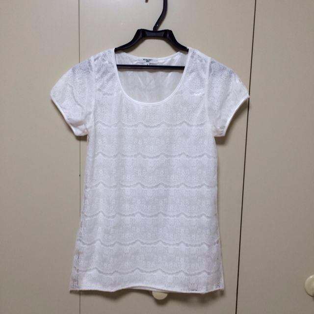 NATURAL BEAUTY BASIC(ナチュラルビューティーベーシック)の白レーストップス♡ レディースのトップス(Tシャツ(半袖/袖なし))の商品写真