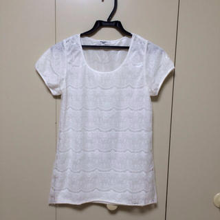 ナチュラルビューティーベーシック(NATURAL BEAUTY BASIC)の白レーストップス♡(Tシャツ(半袖/袖なし))