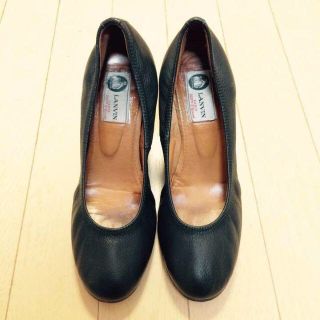 ランバン(LANVIN)のウェッジソールが可愛い黒パンプス♡LANVIN ランバン 山羊皮 ラウンドトゥ(ハイヒール/パンプス)