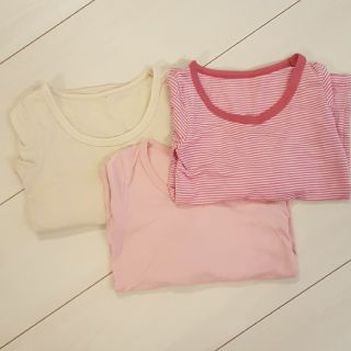 ユニクロ(UNIQLO)のヒートテック長袖 ８０センチ ３枚セット(肌着/下着)