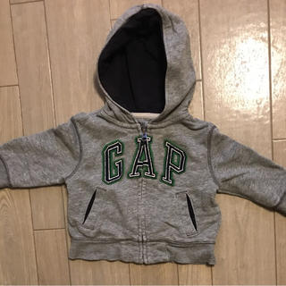 ベビーギャップ(babyGAP)のbabyGAP パーカー グレー 80センチ(トレーナー)