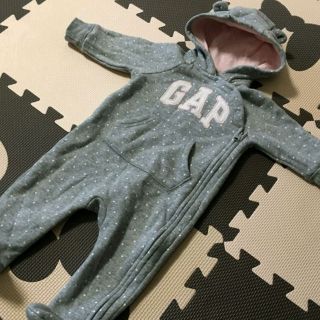 ベビーギャップ(babyGAP)のbabyGAP ロンパース 足付き 耳つき 裏起毛(カバーオール)