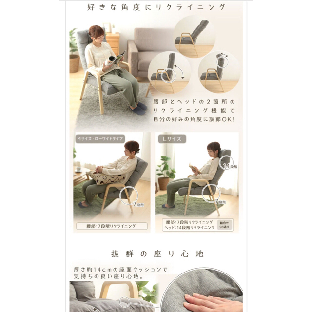 アイリスオーヤマ(アイリスオーヤマ)のアイリスオーヤマ  リクライニングチェアー インテリア/住まい/日用品の椅子/チェア(折り畳みイス)の商品写真