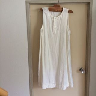 ネストローブ(nest Robe)のnest Robe リネンワンピース＊ホワイト(ひざ丈ワンピース)