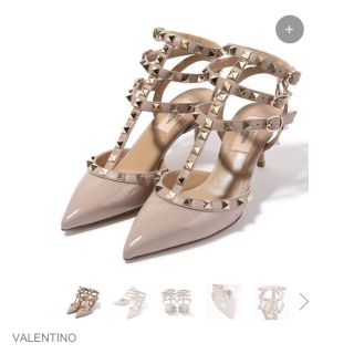 ヴァレンティノ(VALENTINO)の新品 未使用 VALENTINO ロックスタッズパンプス プードル 36 大人気(ハイヒール/パンプス)