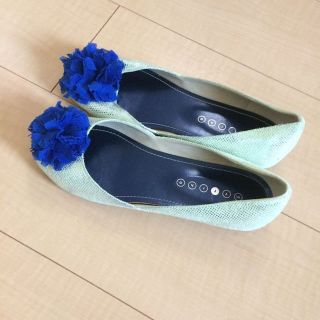 夏色☆オシャレなポンポンお花にラメがかる上質パンプス(ハイヒール/パンプス)