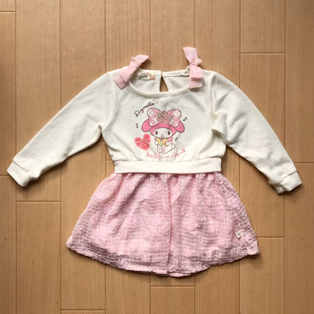 マイメロワンピース[100cm] キッズ/ベビー/マタニティのキッズ服女の子用(90cm~)(ワンピース)の商品写真