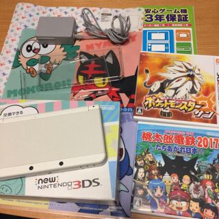 ニンテンドー3DS(ニンテンドー3DS)のほぼ新品 3年保証付 new 3DS ホワイト 人気ソフト付 (携帯用ゲーム機本体)