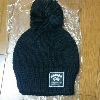 ギルフィー(GILFY)の新品 MAISON GILFY ニット帽　ボンボン　黒　ブラック(その他)