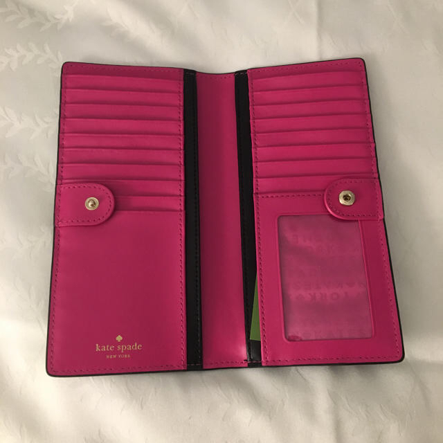 新品 中ピンク表黒 長財布 人気 ケイトスペード ブラック バイカラー 財布 | フリマアプリ ラクマ