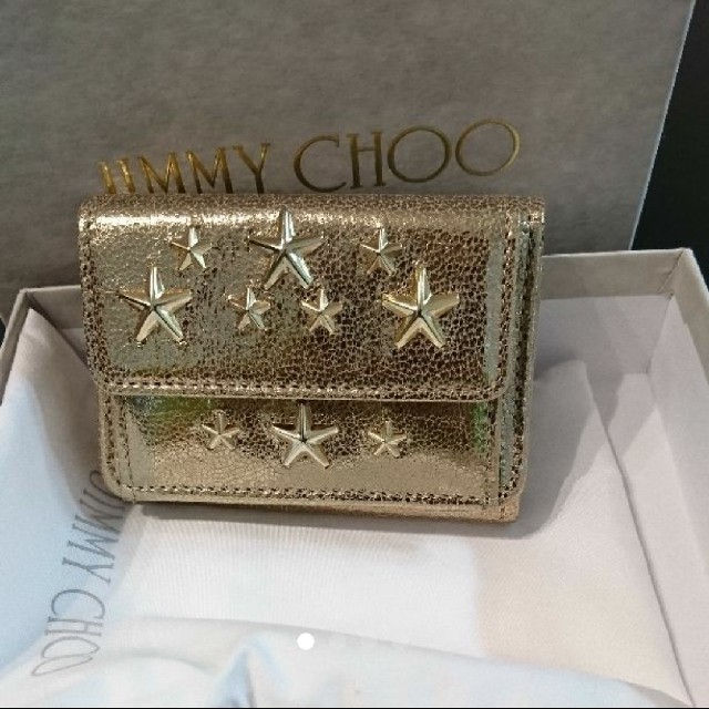 JIMMY CHOO NEMO 3つ折り 財布 ミニウォレット ゴールド 翌日配送可