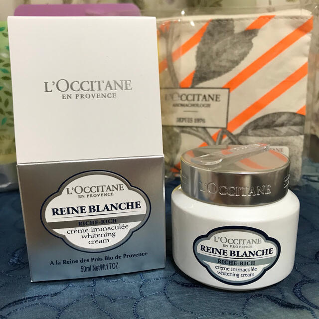 L'OCCITANE(ロクシタン)の未使用品 レーヌブランシェ クリーム50mlオマケ付き コスメ/美容のスキンケア/基礎化粧品(フェイスクリーム)の商品写真