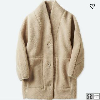 ユニクロ(UNIQLO)のユニクロ　フリースカーディガン　ベージュM(カーディガン)