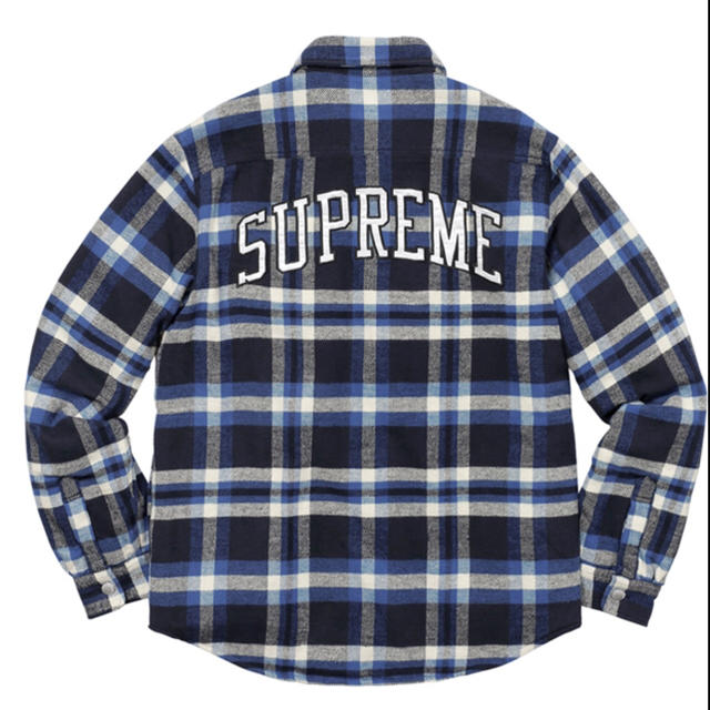 【良好品】 Supreme - Supreme Quilted Shirt Flannel Logo Arc シャツ