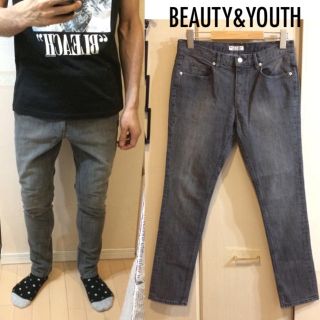 ビューティアンドユースユナイテッドアローズ(BEAUTY&YOUTH UNITED ARROWS)のBEAUTY&YOUTHテーパードデニムダメージジーンズ送料込(デニム/ジーンズ)