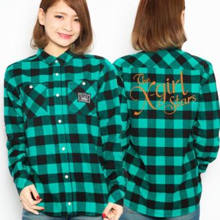 エックスガール(X-girl)のX-girl BLOCKPLAIDEMBROIDERYSHIRT(シャツ/ブラウス(長袖/七分))