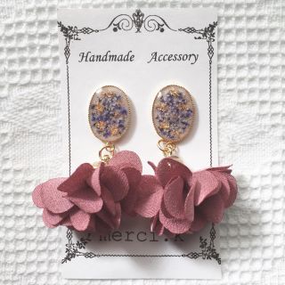 NO. 660  押し花レジンピアス イヤリング(ピアス)