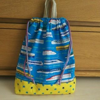 ☆専用☆ハンドメイド　新幹線　持ち手付き　お着替え袋♡(体操着入れ)