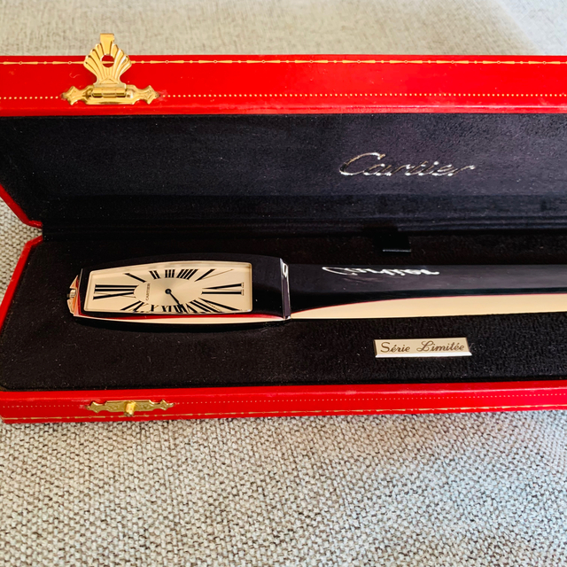 新品未使用 カルティエ クロック付き ペーパーナイフ S1552 カルティエ SV925 フクロウ オウル エメラルド ペーパーナイフ