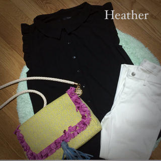ヘザー(heather)のHeather♡シフォントップス(Tシャツ(半袖/袖なし))